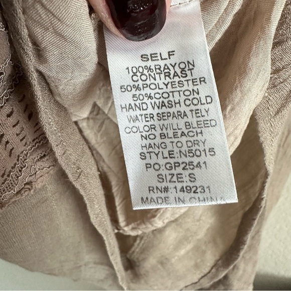 kori america beige lace bohemian dress size small - Picture 10 of 12